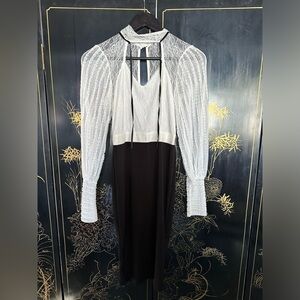 Black and white length with lace design